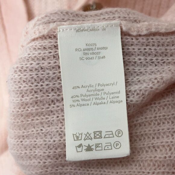 Boden Cardigan Sweater Womens Sz Small Blush Pink Maggie Rhinestone Knit V Neck - Picture 8 of 10
